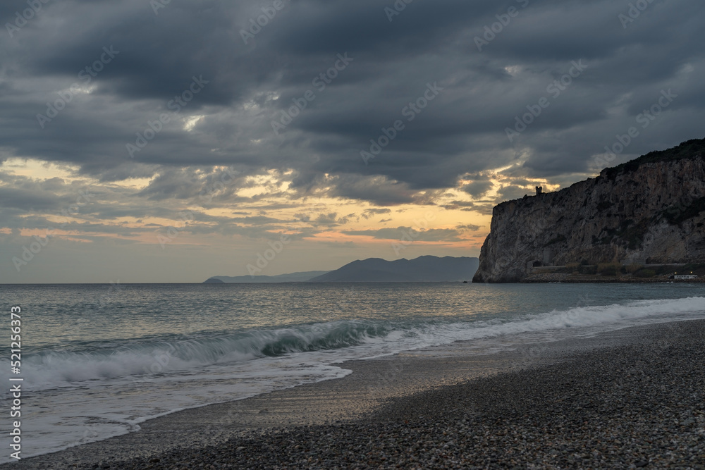 Clouds over the sea in evening, Finale Ligure, Liguria, Italy