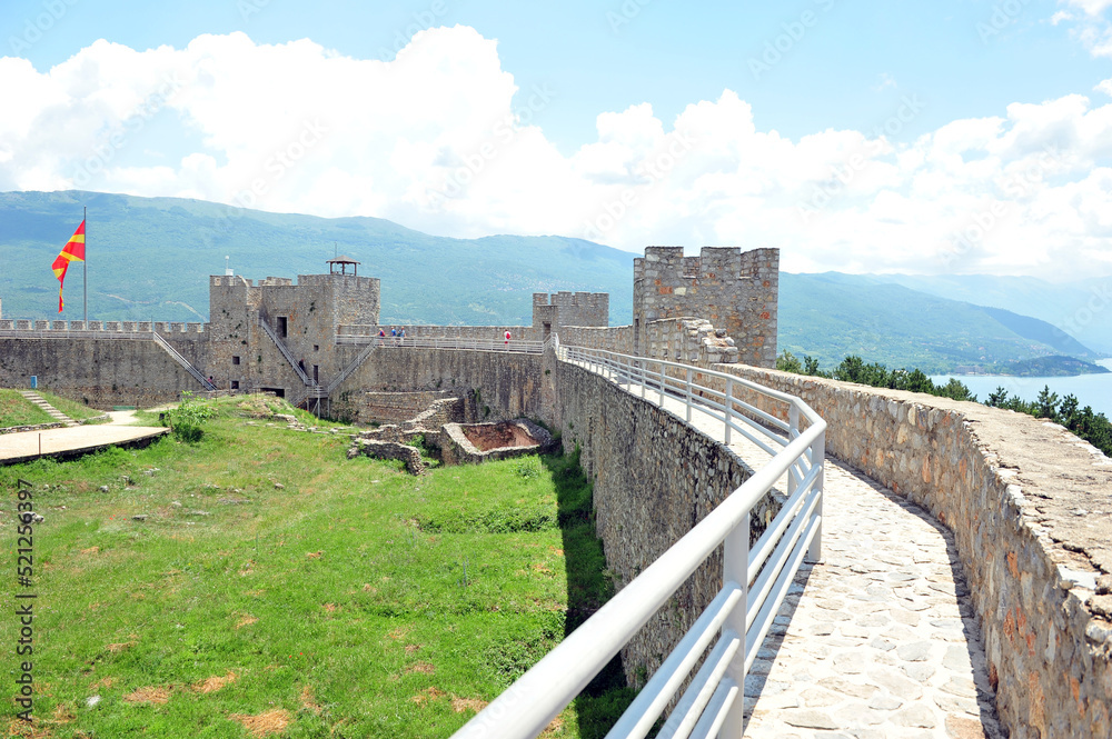 Samuel's Fortress on a sunny summer day.  Ohrid, Macedonia.