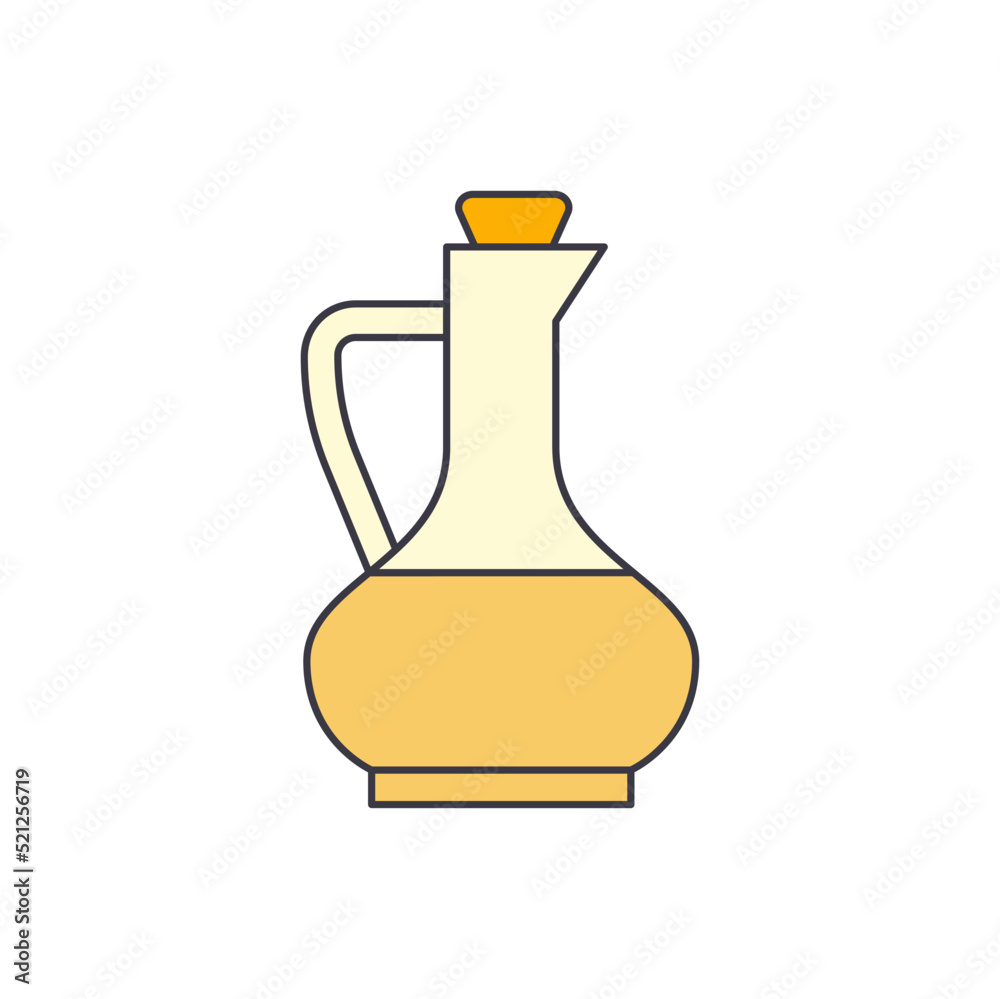 Vinegar icon in color, isolated on white background 