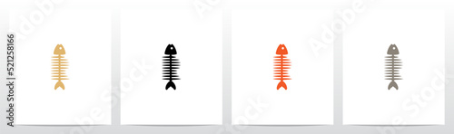 Fish Bones Letter Logo Design R