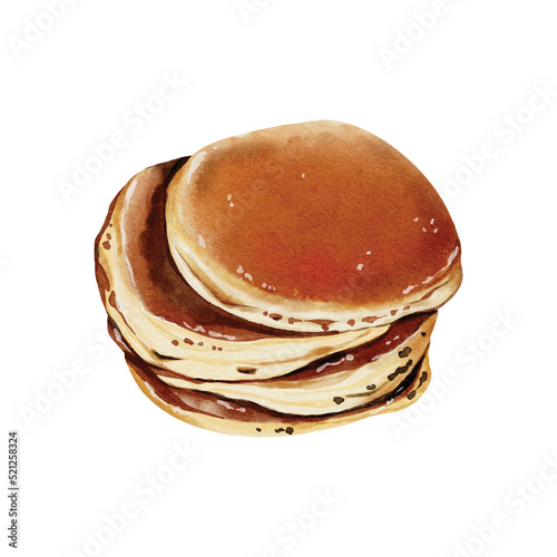 Watercolor of Pancake vector design