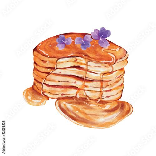 Watercolor of pancake vector design