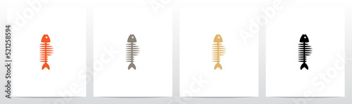 Fish Bones Letter Logo Design P