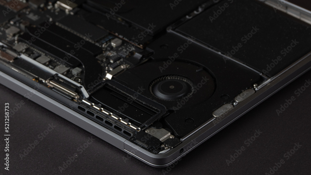 Internal Laptop Parts Close-up Cooler Spare Parts Repair Appliances Internal Laptop Parts Close-up Cooler Spare Parts Repair Appliances