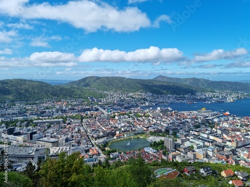Overview photo of Bergen City center in the summer of 2022 © Arcticphotoworks