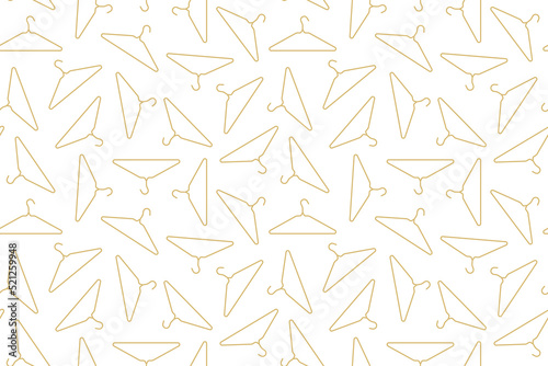 golden seamless pattern with cloth hanger, great for wrapping, textile, wallpaper, greeting card- vector illustration