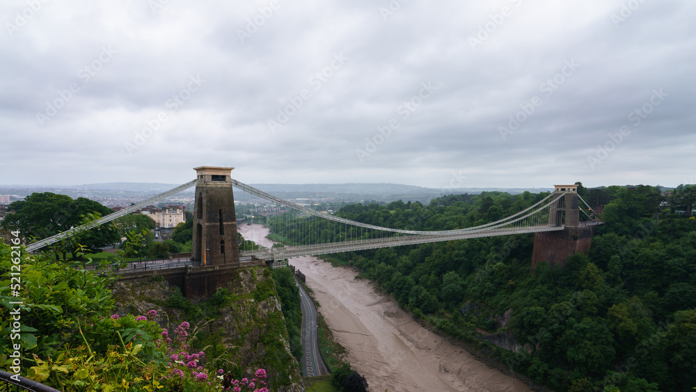 Fototapeta premium suspension bridge over the river