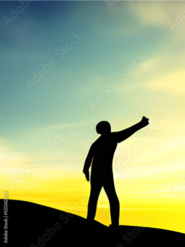 silhouette of a person on the hill