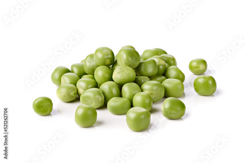 Bild auf Leinwand Heap of raw peas on white background with clipping path