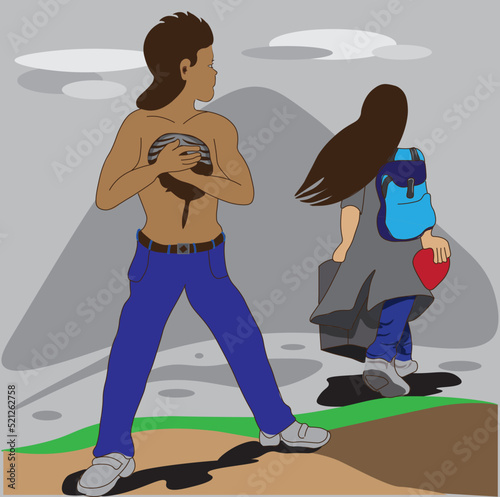 illustration of a breakup between a boy and his girlfriend



