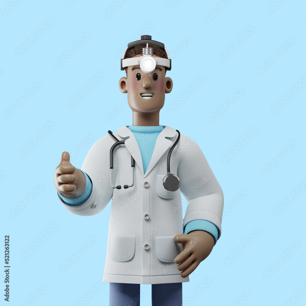 3d Illustration specialized medical otolaryngologist