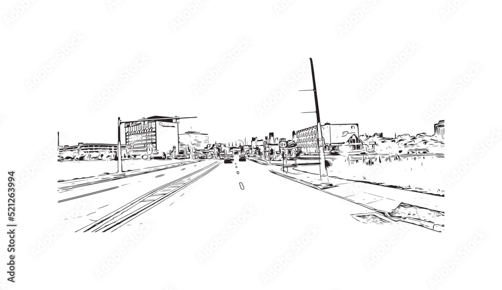 Building view with landmark of Niagara Falls is the
city in Canada. Hand drawn sketch illustration in vector. Building view with landmark of Niagara Falls is the
city in Canada. Hand drawn sketch illustration in vector.