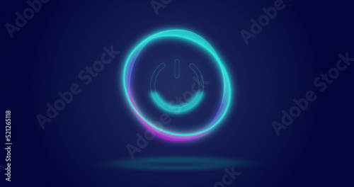 Image of processing circle and on button over navy background © vectorfusionart