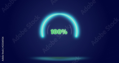 Image of processing circle and percents over navy background