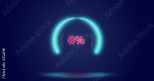 Image of processing circle and percents over navy background