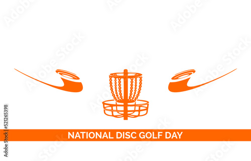 National Disc Golf Day. Holiday concept. Template for background, banner, card, poster, t-shirt with text inscription