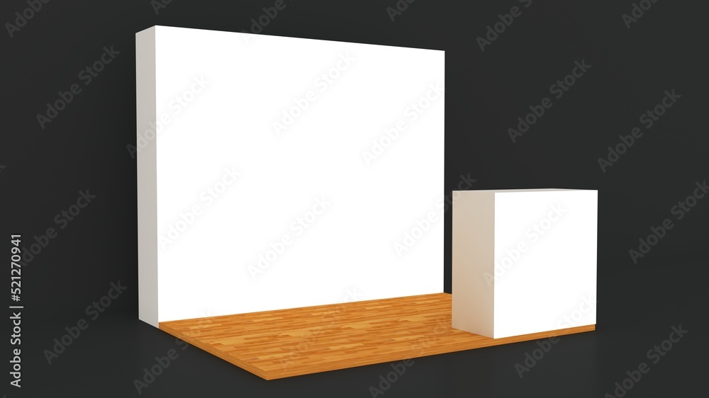 Exhibition stand mockup and flat used for branding and Corporate identity. High resolution, 3d rendering.
Exhibition stand mockup and flat used for branding and Corporate identity. High resolution, 3d rendering.
