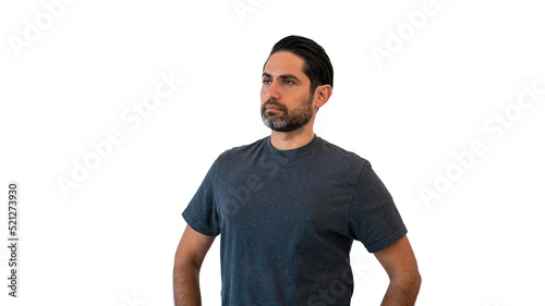 Portrait handsome man thinking try solve problem pose over isolated background © REC Stock Footage