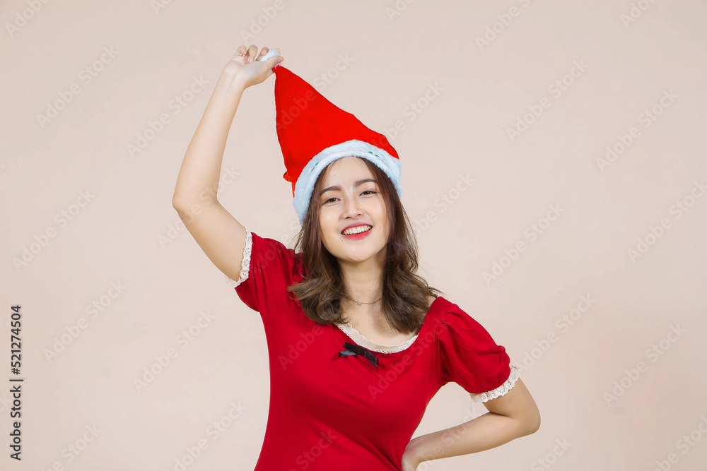 Young asian women using or celebrating christmas. Young asian women using or celebrating christmas.