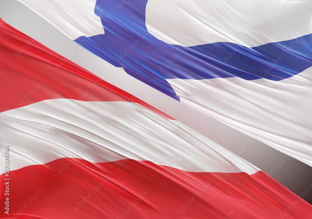 Abstract Austria with Finland Flag 3D Render (3D Artwork) Abstract Austria with Finland Flag 3D Render (3D Artwork)