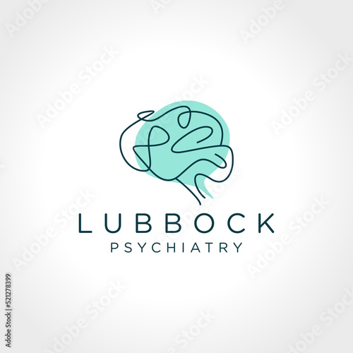 Behavioral health logo design. Brain science vector design