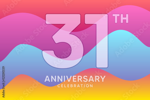 31 Year Anniversary Vector Template Design Illustration