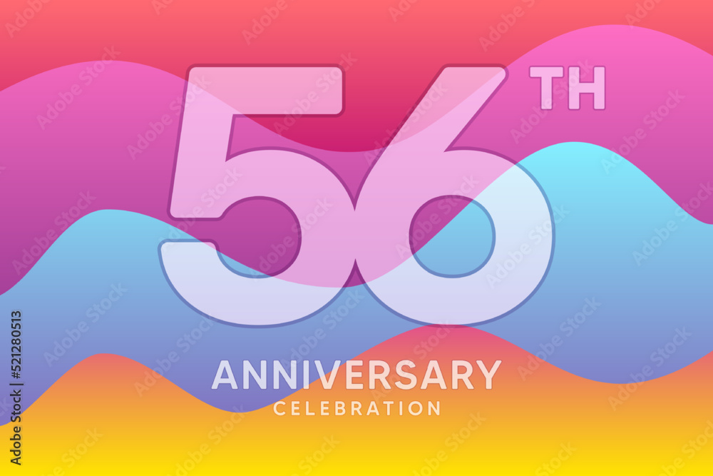Fototapeta premium 56 Year Anniversary Vector Template Design Illustration