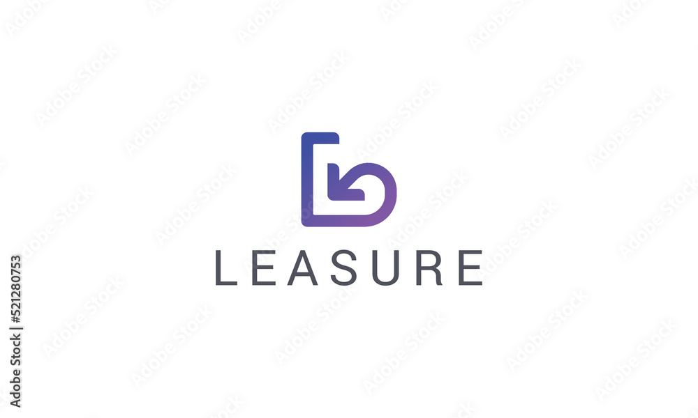 Letter L creative technological arrow line art logo