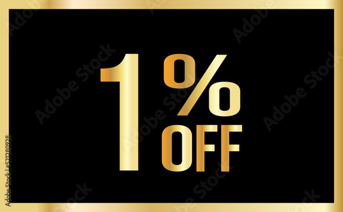 39% discount. Golden numbers with black background. Banner for shopping, print, web, sale illustration