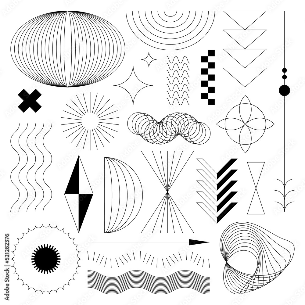 Cool set of y2k shapes design modern geometric Vector Image