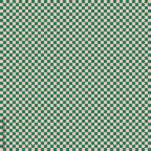 Checkerboard green pink vector seamless pattern. Geometric abstract background. Checkered surface design.