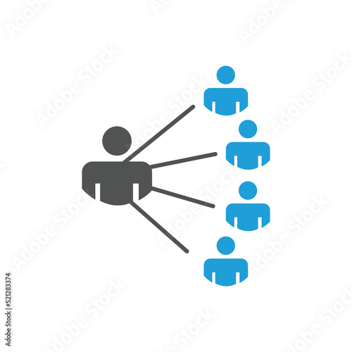 Icon Depicting Infected People Using Contact Tracing to Contain the Spread of the CoronaVirus. Contact Tracing Covid-19 concept.