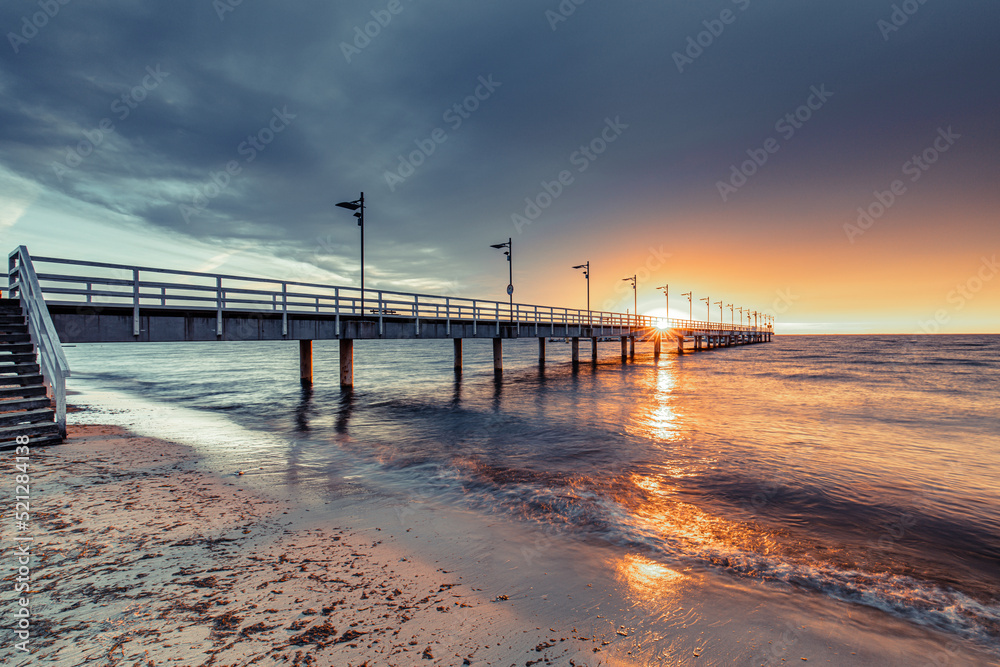 pier at sunset in Mechelinki