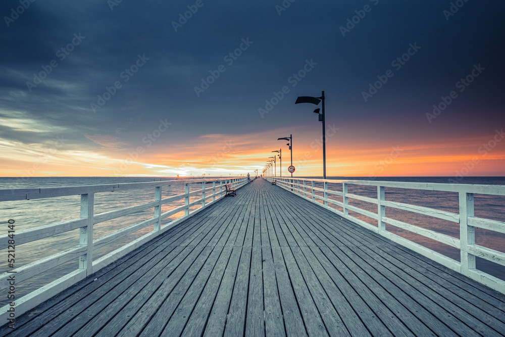 pier at sunset in Mechelinki