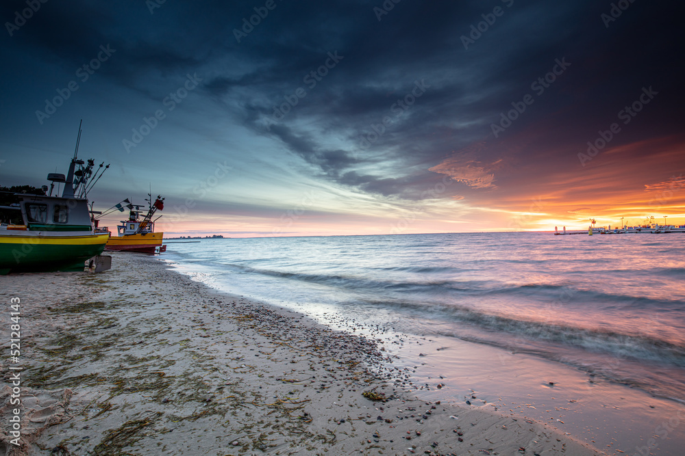 pier at sunset in Mechelinki