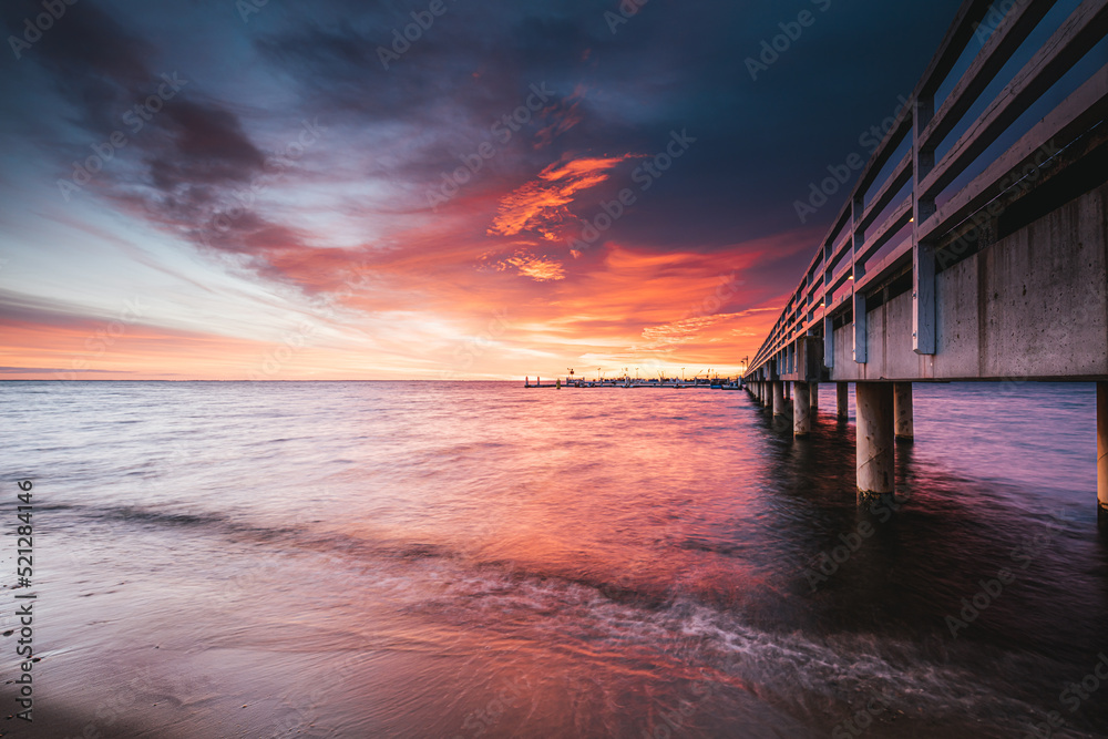 pier at sunset in Mechelinki