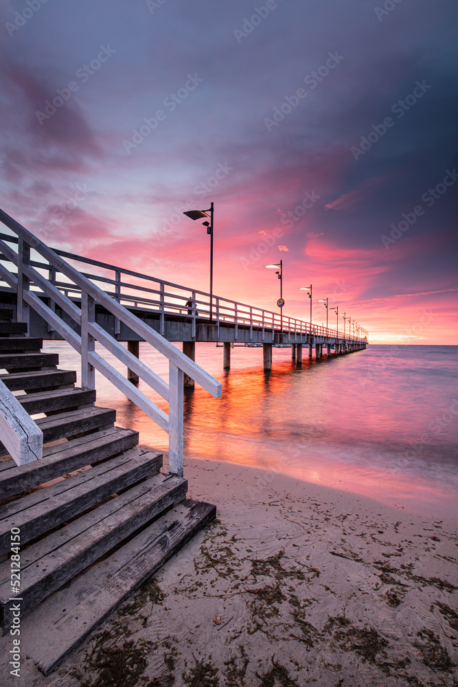 pier at sunset in Mechelinki