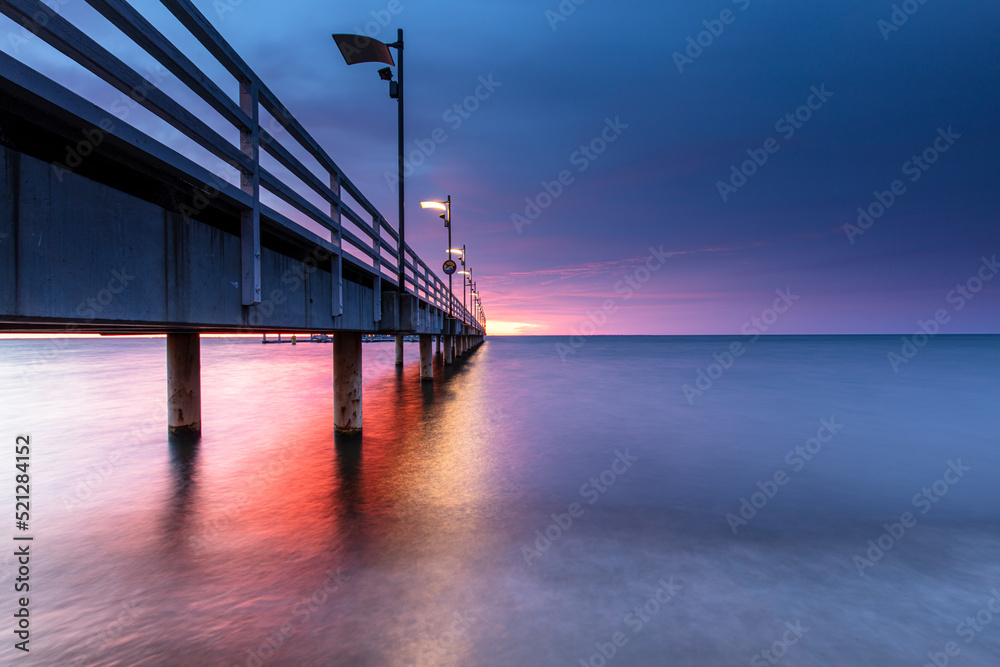pier at sunset in Mechelinki