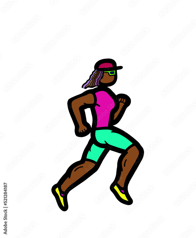 Black African American female woman running marathon exercise Black African American female woman running marathon exercise