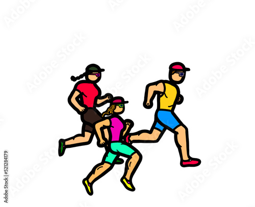 A group of athlete running marathon exercise.