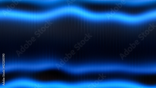 Fototapeta Naklejka Na Ścianę i Meble -  Abstract bright background with sound wave.  Blue striped waves on a black background. Retro design effect.