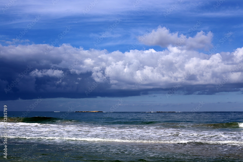 The sky over the Mediterranean Sea in northern Israel. The sky over the Mediterranean Sea in northern Israel.