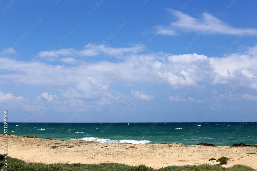 The sky over the Mediterranean Sea in northern Israel.