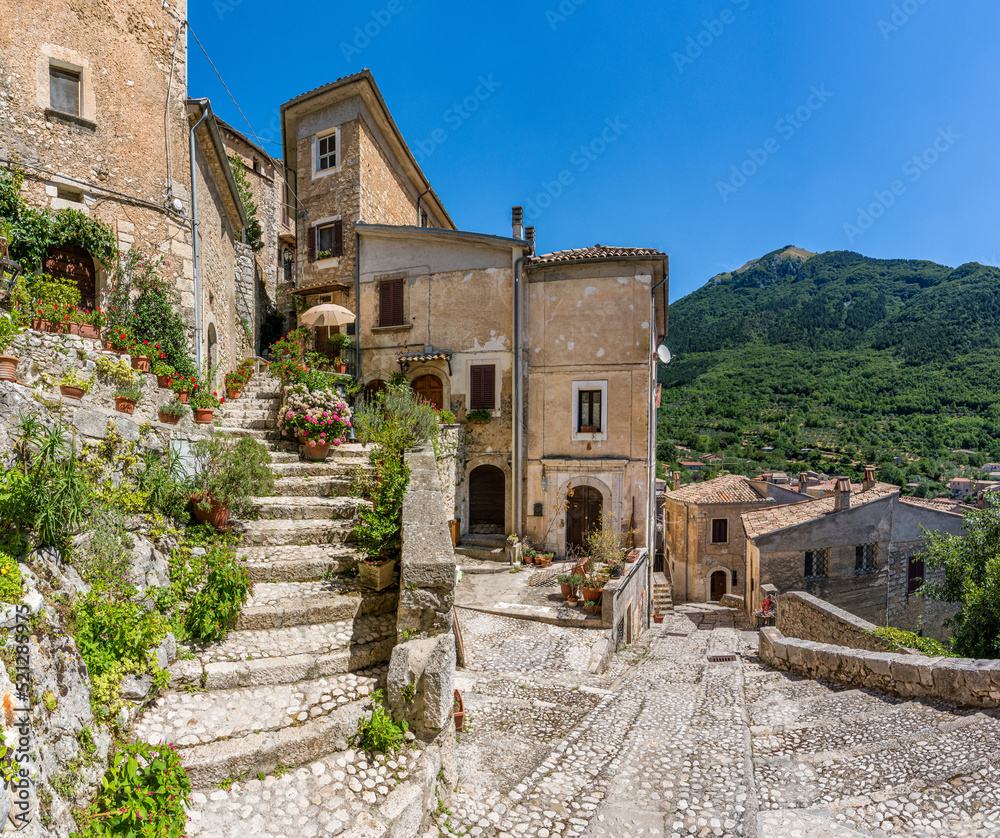 The beautiful village of San Donato Val di Comino, in the Province of Frosinone, Lazio, central Italy.