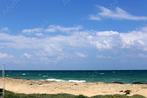The sky over the Mediterranean Sea in northern Israel.