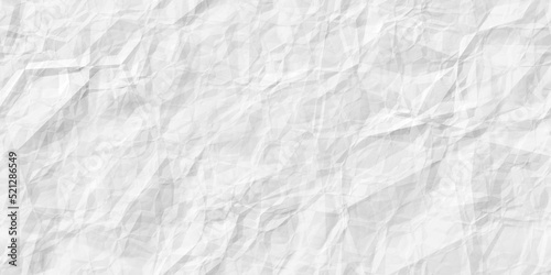 Seamless white crumpled paper background texture pattern. Tileable wrinkled high resolution arts and craft flat lay backdrop with copy space. Artistic abstract creative concept 3D rendering. .