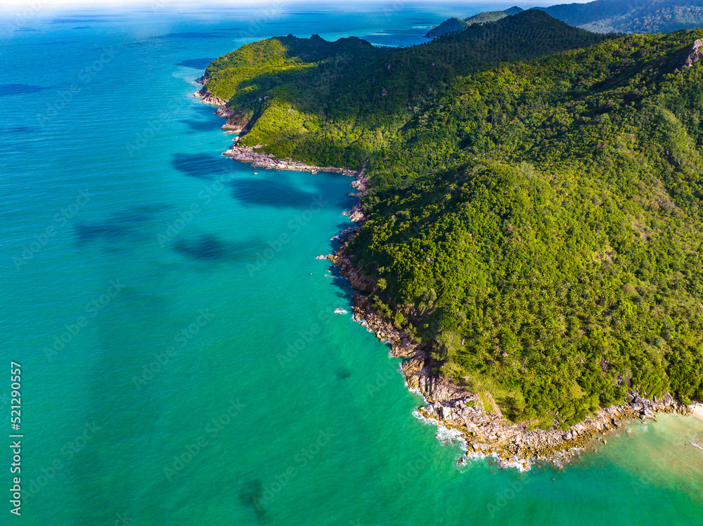 Aerial view of Bottle beach and viewpoint, in Koh Phangan, Thailand