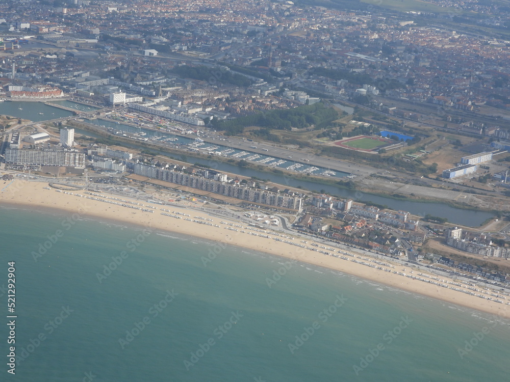 vue aérienne plage Calais