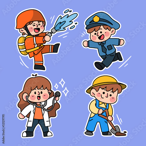 Collection of Dedicated Specialist Worker Digital Illustration Pack