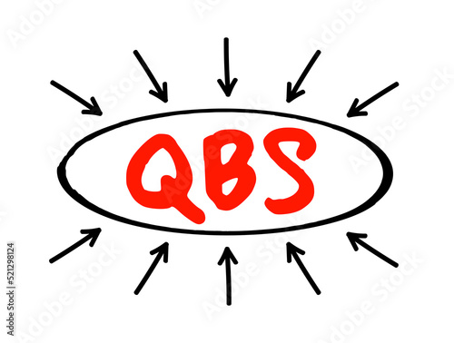 QBS - Qualifications Based Selection is a procurement process for the competitive selection of architectural and engineering services, acronym concept with arrows photo